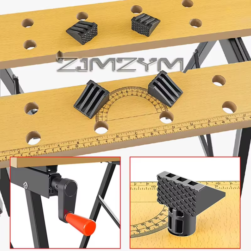Banc de travail multi-ajustable en bois dur pour atelier, bricolage, bureau, usage domestique, table