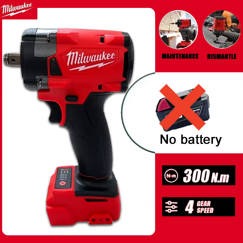 Clé à chocs électrique sans fil Milwaukee Brushless 1/2, pour réparation de voitures et camions, per