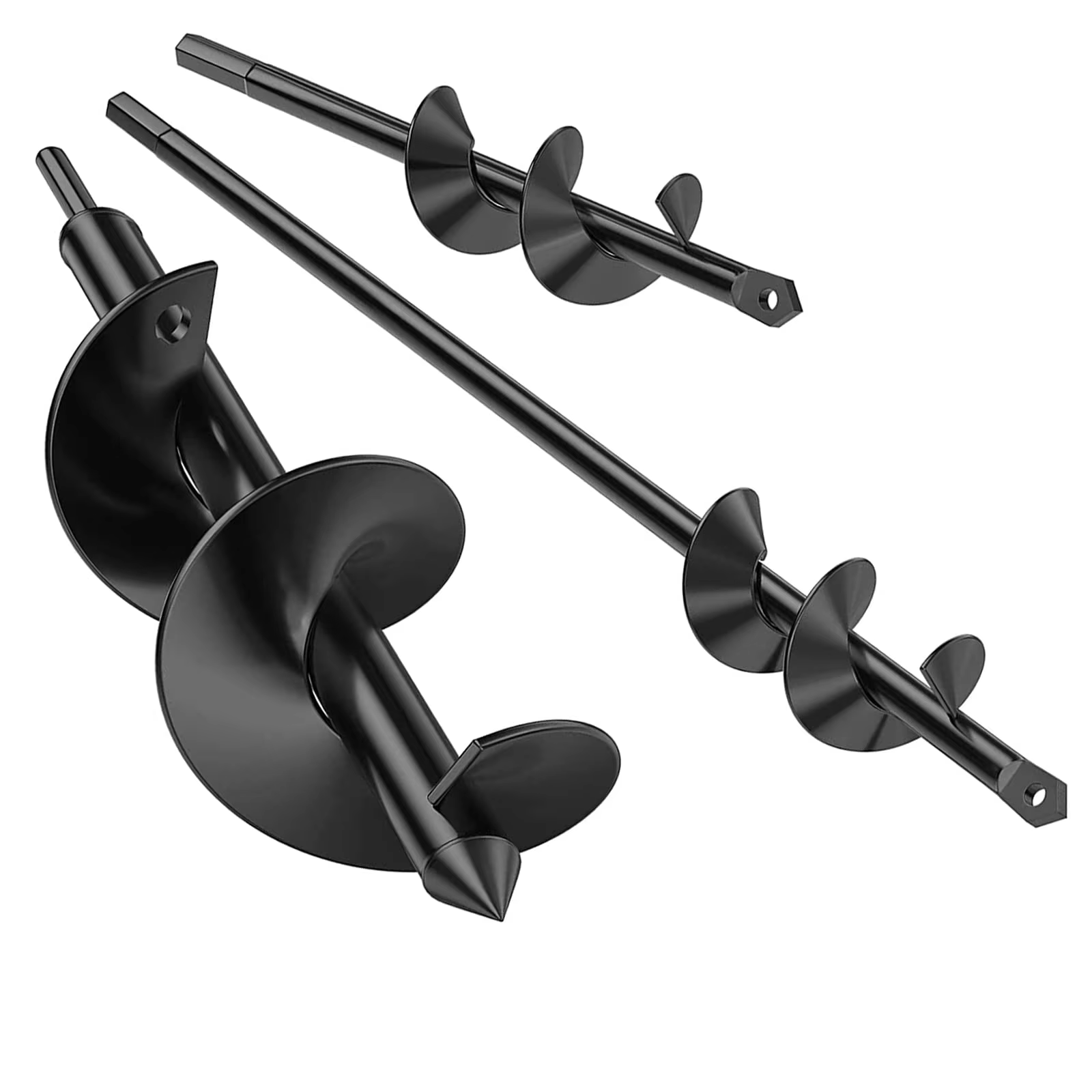 Lot de 3 tarières de jardin en spirale pour perceuses sans fil, ensemble d'outils 8cmx30cm + 4cmx22c