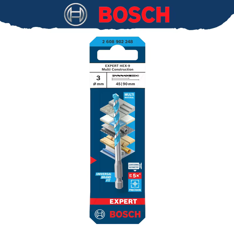 BOSCH EXPERT HEX-9 foret multi-construction pour carrelage souple en béton foret hélicoïdal haute du
