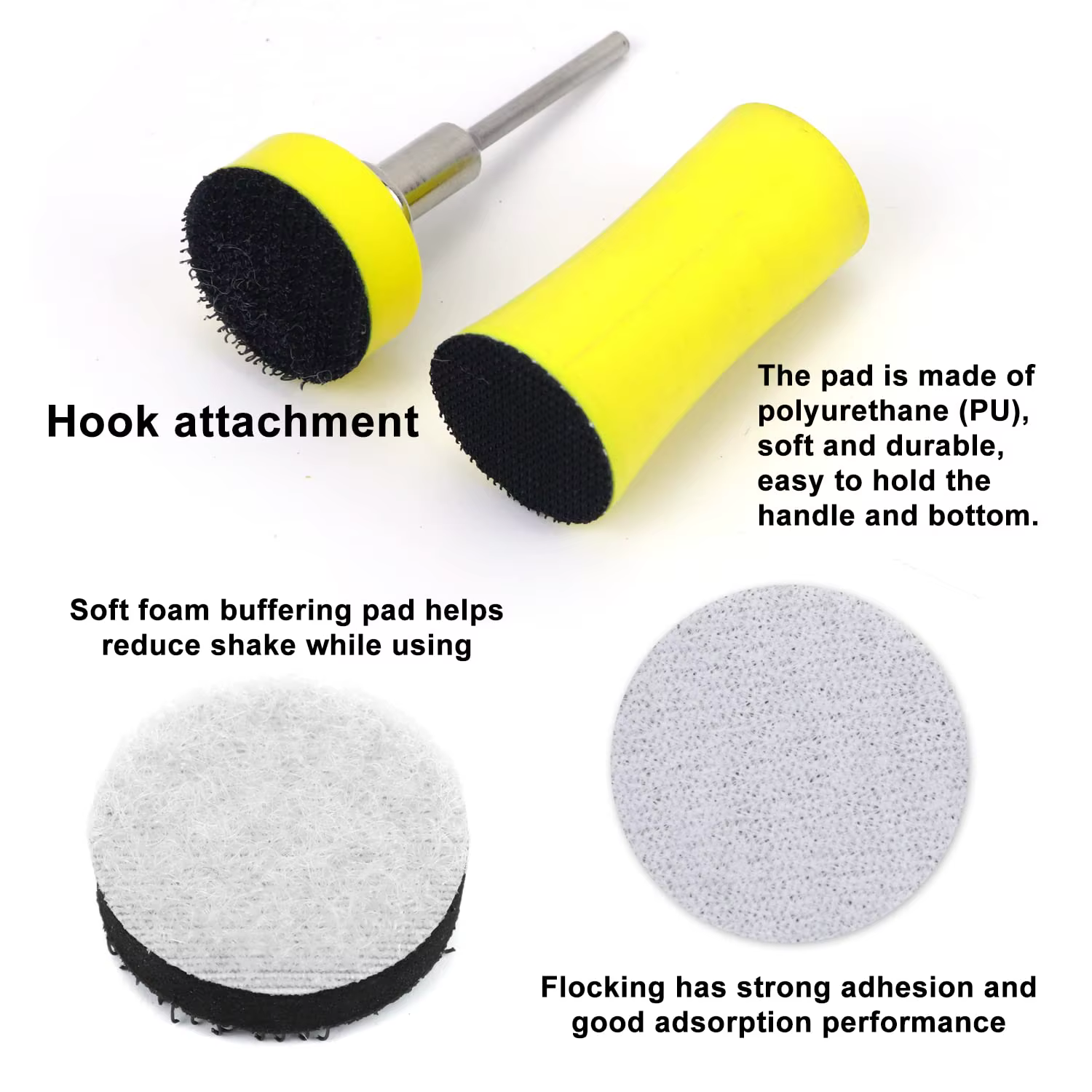 191 PCS 1 « , 25mm Hook & Loop Wet & Dry Sandpaper with 3mm Shank Pad Polishing Pad and Interface Pa