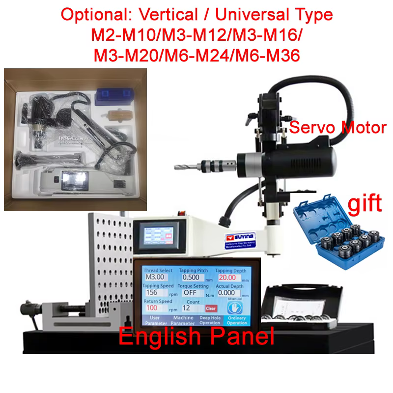 Machine à tarauder électrique à servomoteur avec mandrins, outil électrique à bras articulé facile à
