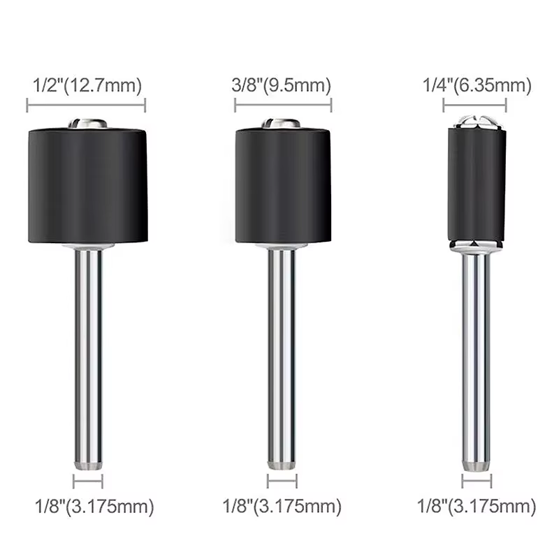 XCAN 6 pièces mandrins à tambour en caoutchouc tige de 1/8 pouces pour accessoires Dremel outils rot