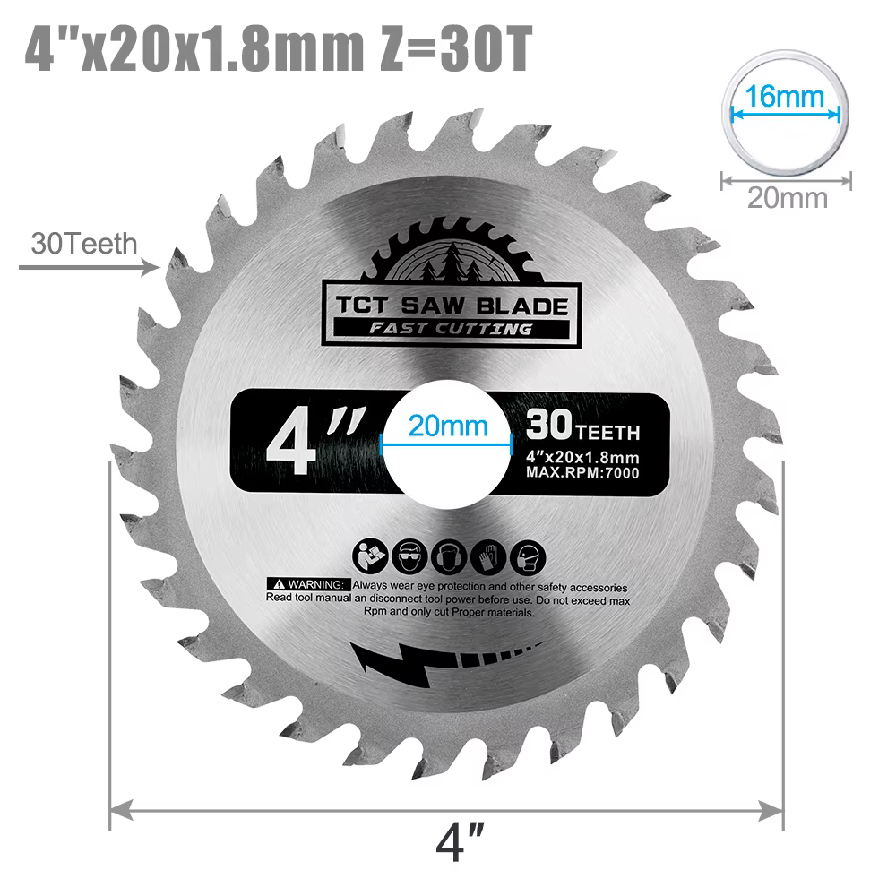 XCAN 1 pièce lame de scie circulaire 4 ''6'' 7'' 8 ''disque de coupe du bois en carbure lame de scie