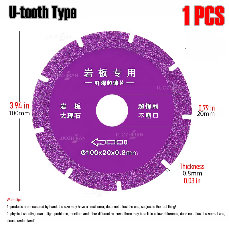 Disque de coupe diamanté ultra fin de 0,8 mm 4″ ‌   Lame de scie brasée pour carrelage céramique, ma