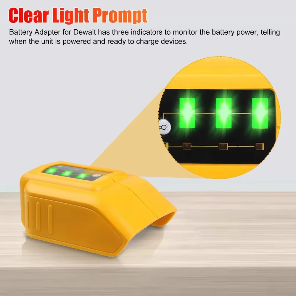 Convertisseur chargeur USB pour DEWALT 14.4V 18V 20V Li-ion convertisseur de batterie DCB090 USB app