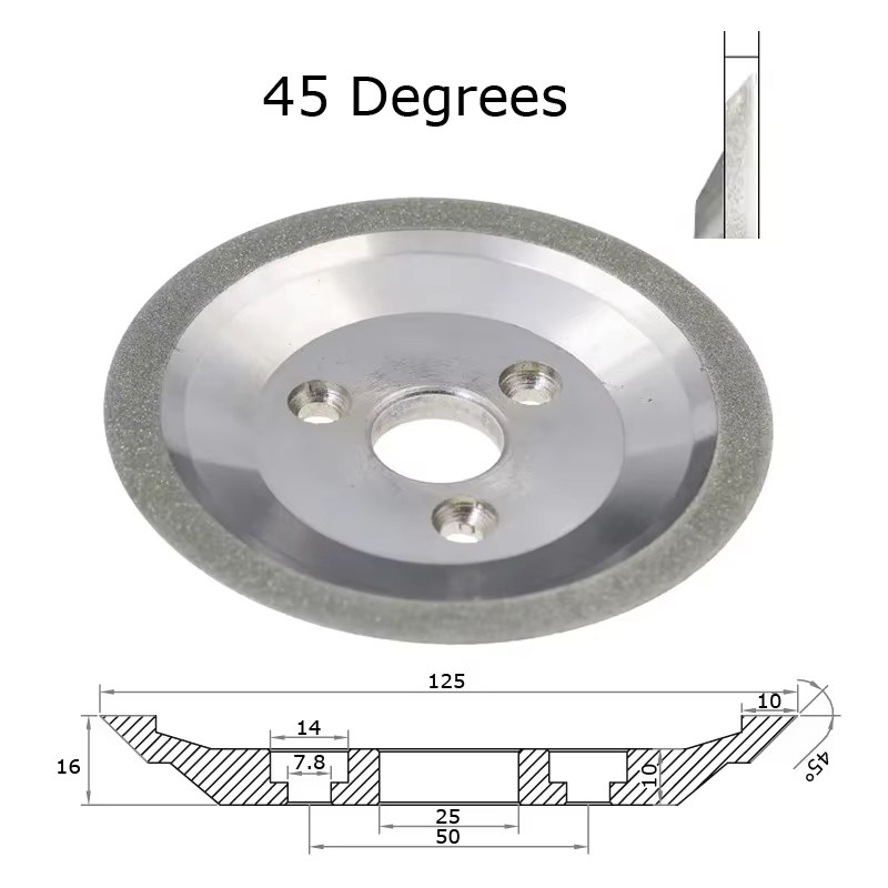 Disque abrasif SDC pour meuleuse d'angle en métal au carbure, diamant 125mm, 3 trous, en forme de pa