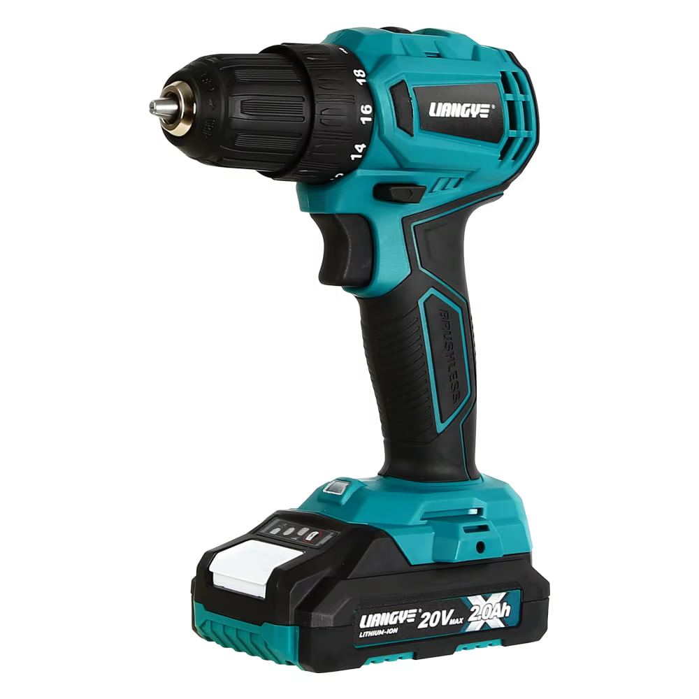 Perceuse sans fil à vitesse variable avec 18 réglages de couple, pour travaux sur le bois, perceuse 
