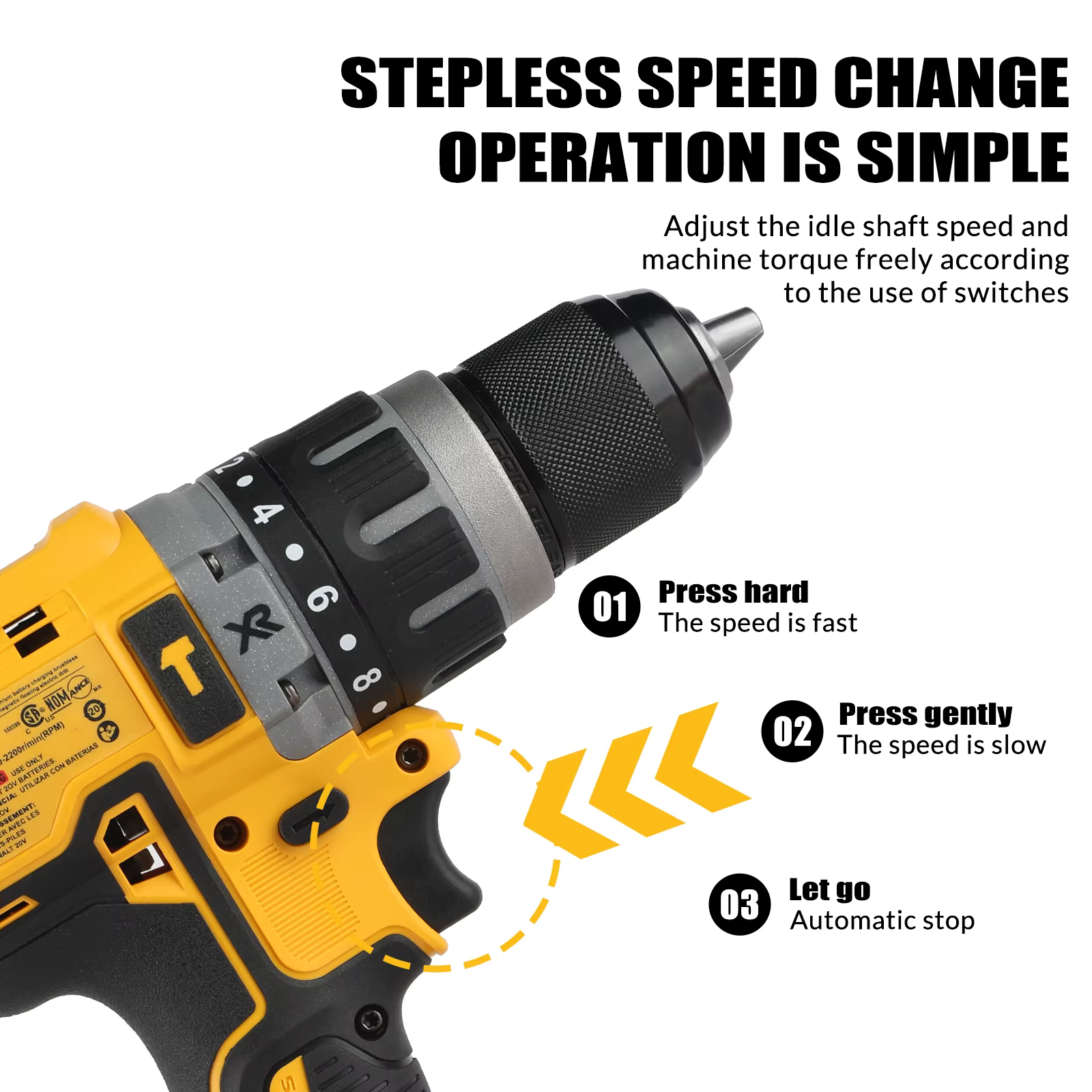 Dewalt DCD796 perceuse à percussion sans fil, perceuse compacte à entraînement sans balais, batterie