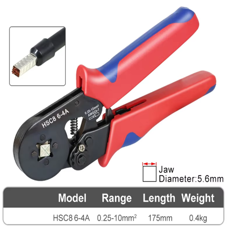 Outil de sertissage de virole HSC8 6-4/6-6, pince à sertir électrique pour bornes de tubes à sertir 