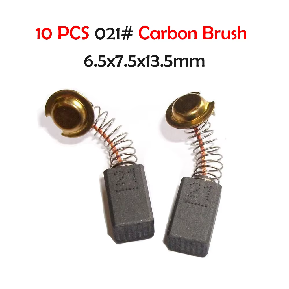 Balais de carbone pour moteur électrique, 10 pièces, pièces de rechange pour meuleuse d'angle Black 