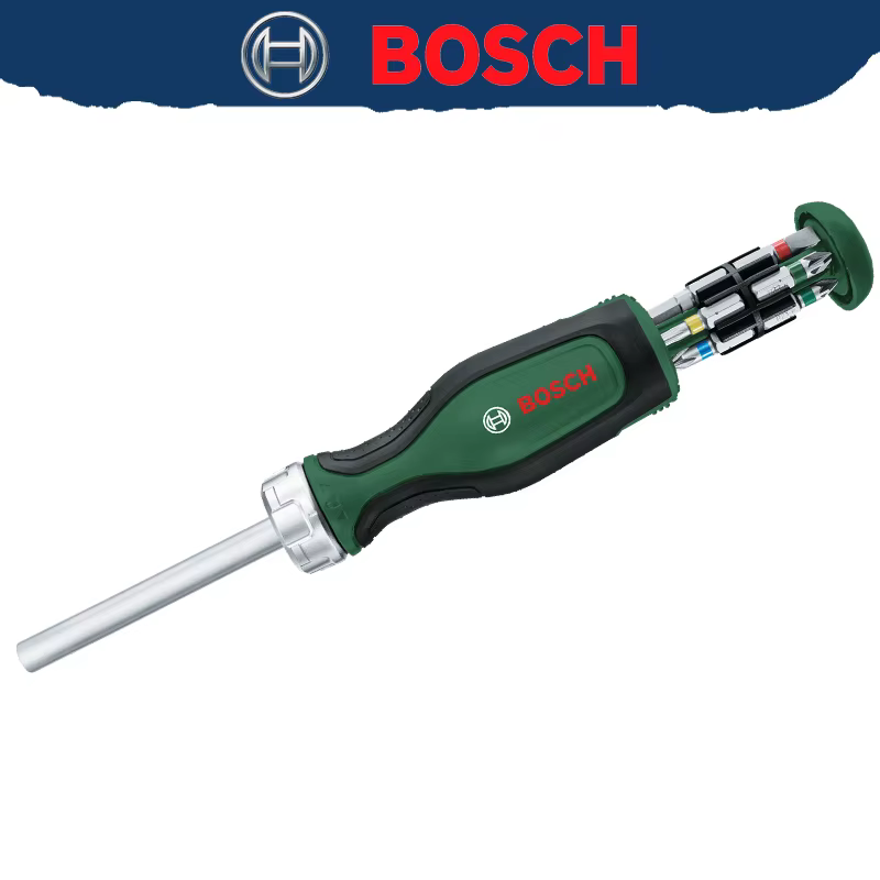 BOSCH – tournevis à cliquet 1600A032V0 + 12 embouts, assemblage domestique, engrenage à 36 dents à c