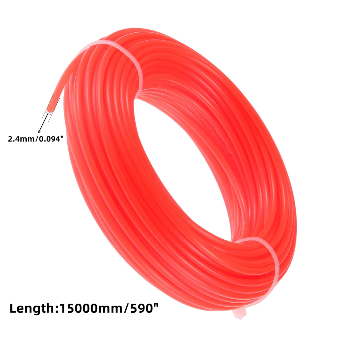 2.4mm * 15000mm tonte ronde forte tondeuse Nylon ligne débroussailleuse tondeuse fil coupe gazon têt