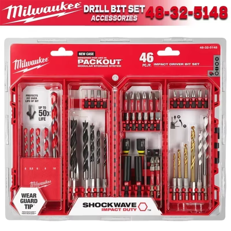 Milwaukee-Jeu d'embouts d'entraînement pour perceuse à percussion SHOCKWAVE, accessoires pour outils