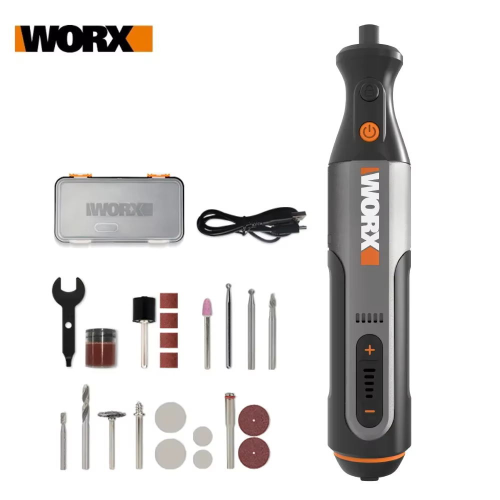 Ensemble d'outils rotatifs sans fil Worx WX106 8V - Mini perceuse pour gravure, meulage et polissage