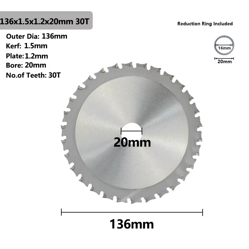 Lames de scie circulaire CMCP 150-355mm pour la découpe des métaux, diamètre intérieur 20-30mm, disq