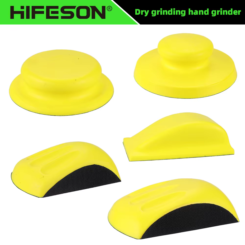 HIFESON 5/6 pouces Mini bloc de ponçage rond souris disque de ponçage papier de verre support tampon