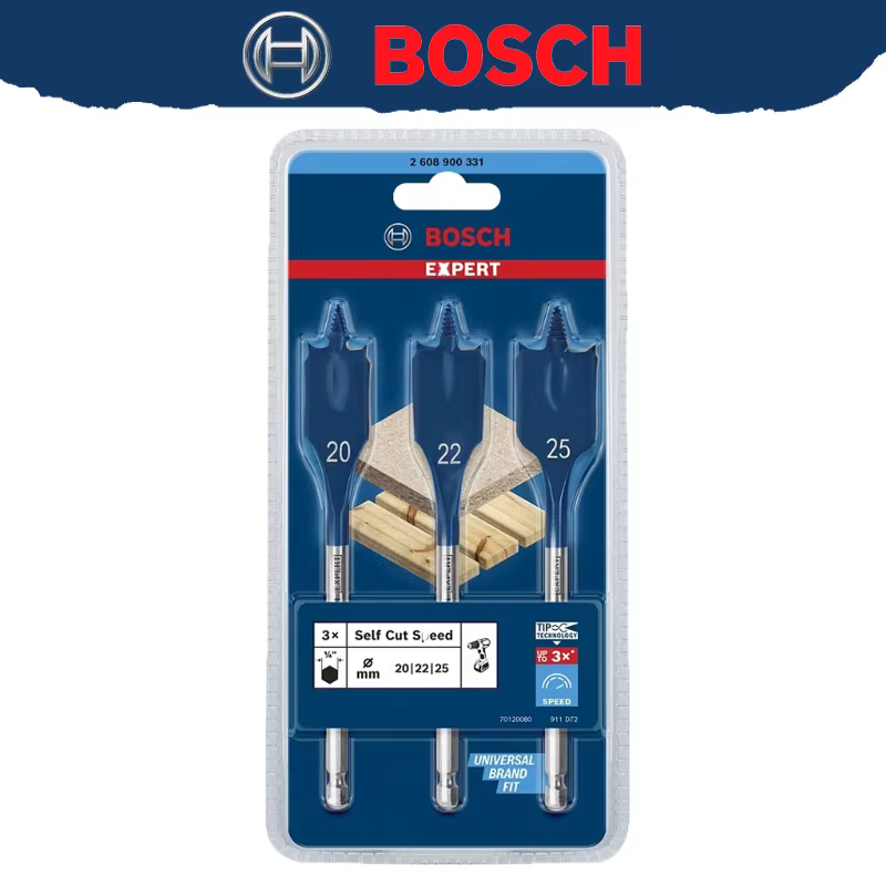 BOSCH EXPERT 2608900331 Jeu de 3 forets auto-établissants à vitesse rapide pour perçage rapide et br