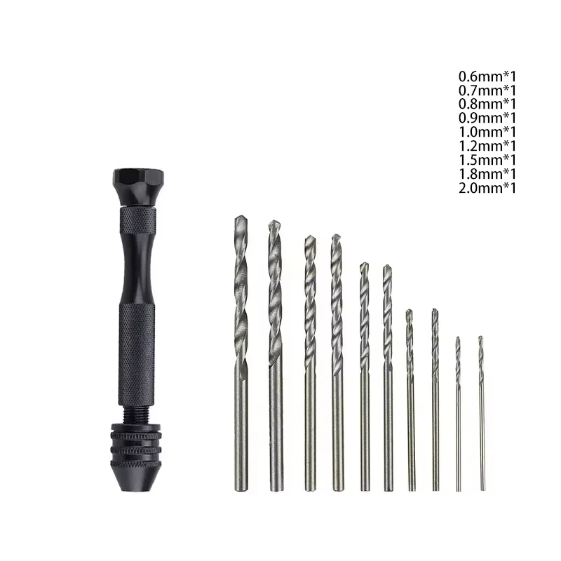 Ensemble de petites perceuses manuelles de 0.3 à 3.2mm, outils de perçage pour le travail du bois, p