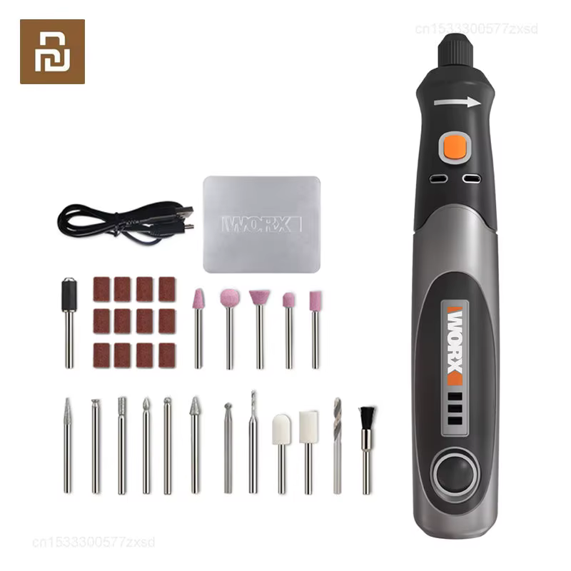 Worx 4V outil rotatif WX750 sans fil Mini gravure meulage polisseuse USB Rechargeable vitesse Variab