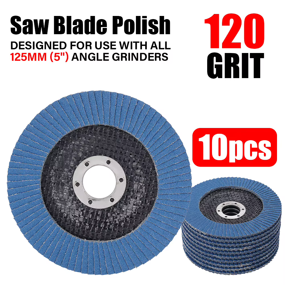 10 pièces 5 "125mm meuleuse d'angle disques de ponçage 40/60/80/120 grain meule disques à lamelles m