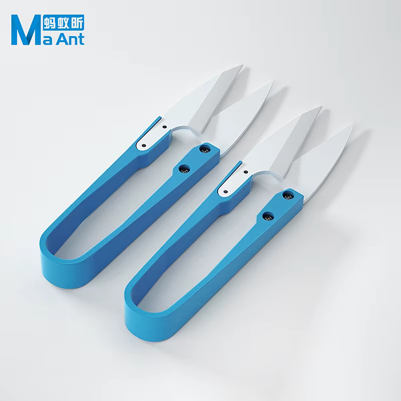 MaAnt – ciseaux de cisaillement en U en céramique bleue isolés, pour câble de batterie de téléphone