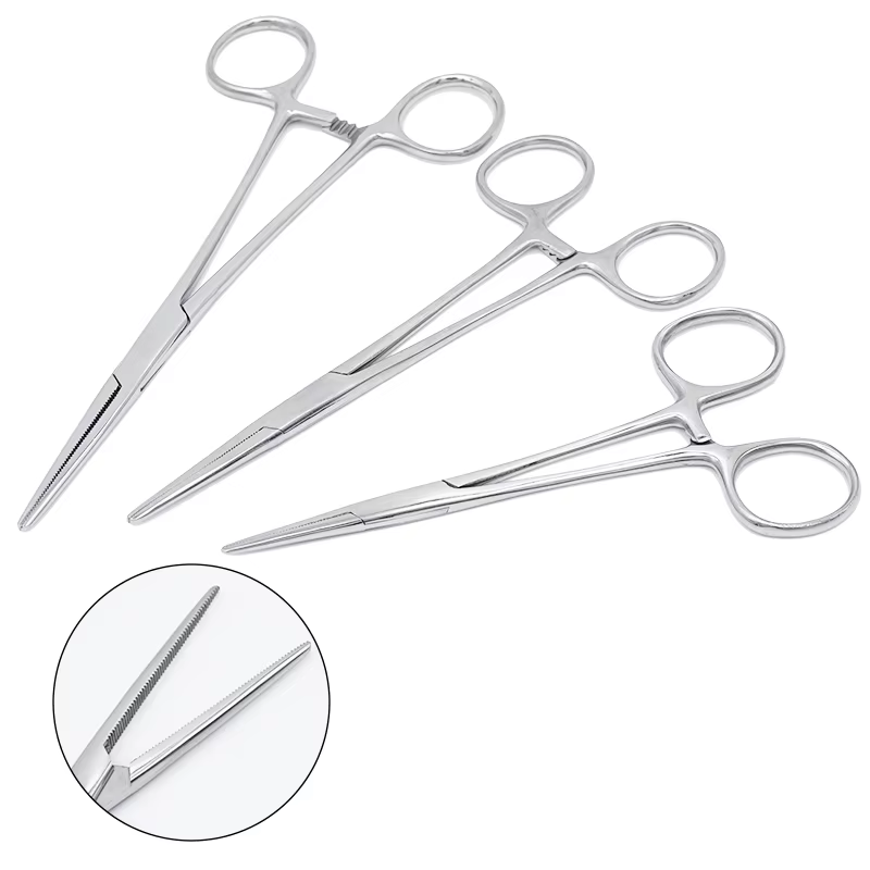 Pince à pointe incurvée et droite en acier inoxydable, pinces de verrouillage, pinces hémostatiques,