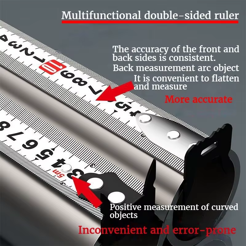 Metre Ruban à mesurer rétractable en acier résistant à l'usure, ruban à mesurer de haute précision, 