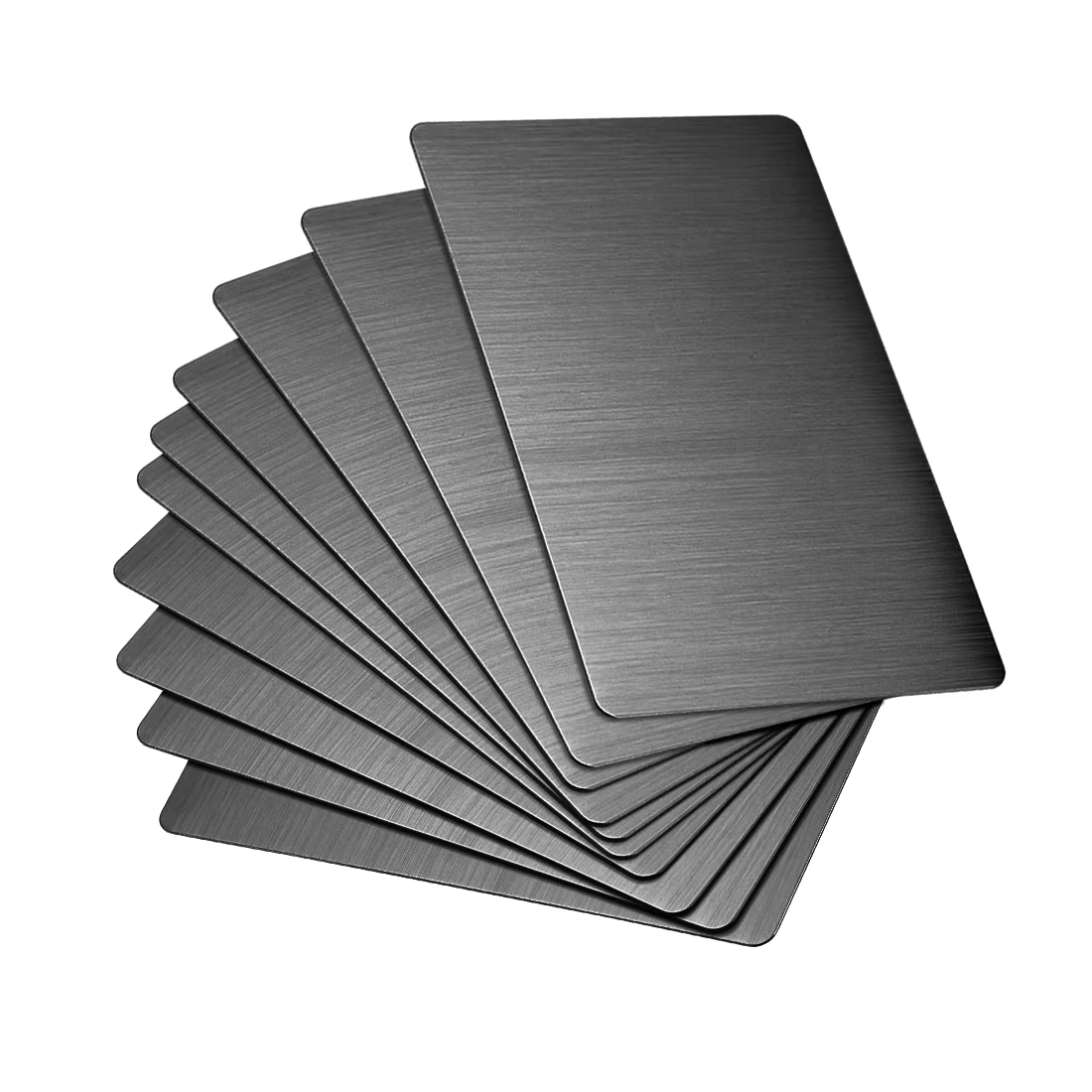 Uxcell 15 pièces d'épaisseur 0.4mm en acier inoxydable carte en métal vierge carte de visite 88x53mm
