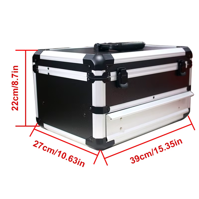 Boîte à outils en aluminium avec tiroirs, boîte de rangement portable multi-outils, valise électriqu