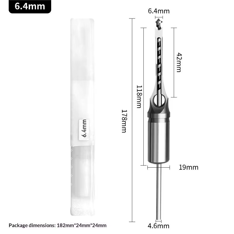 Forets à trous carrés durables 6,4/8/9,5/12,7 mm, adaptateur de ciseau à mortaiser portable pour le 