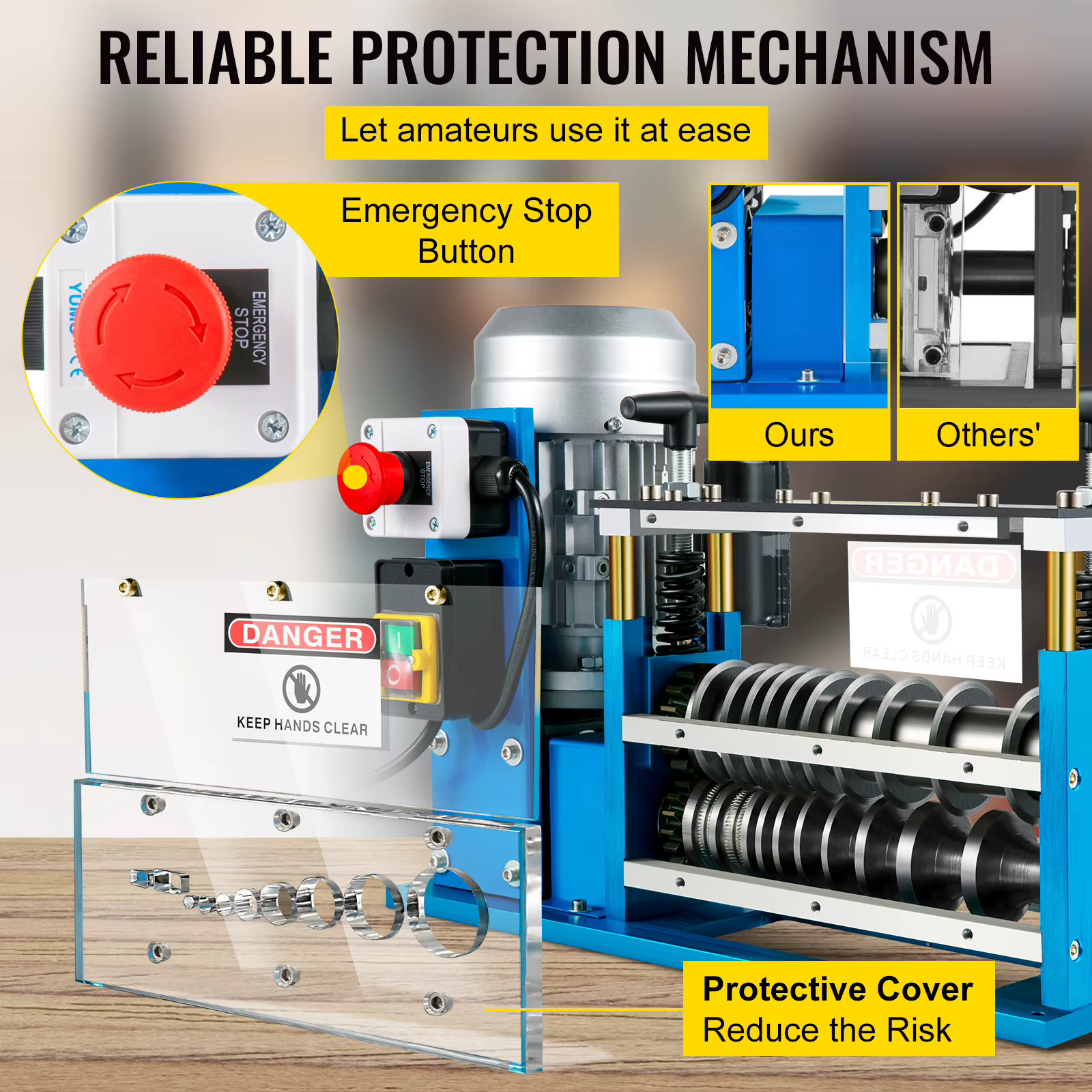 SucceBuy Machine à dénuder les fils électriques dénudeur de câbles 1.5-38mm 11 canaux acrylique + al