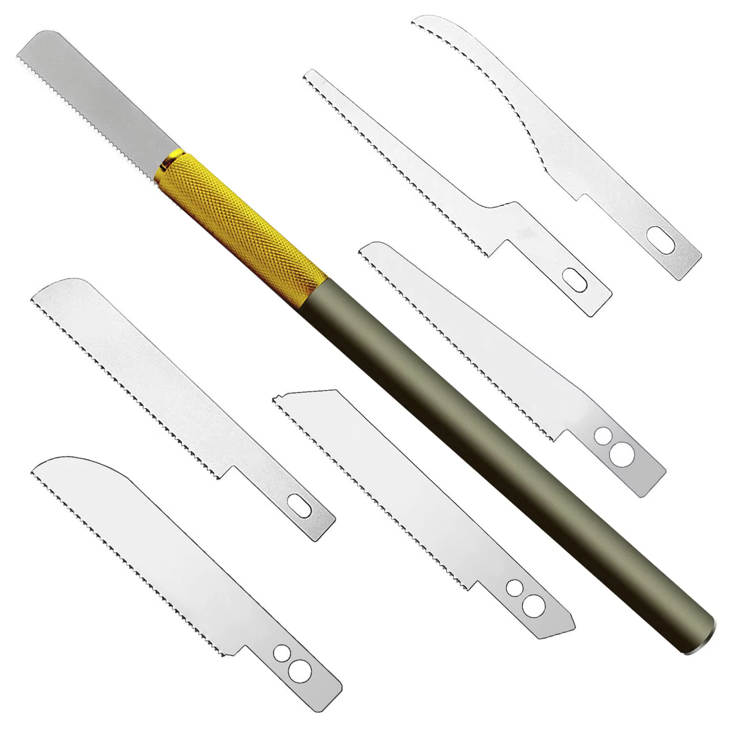 YSTAR-Mini Scie à Main avec 12 Couteaux de Modélisation, Kit d'Outils Artisanaux avec Chaîne