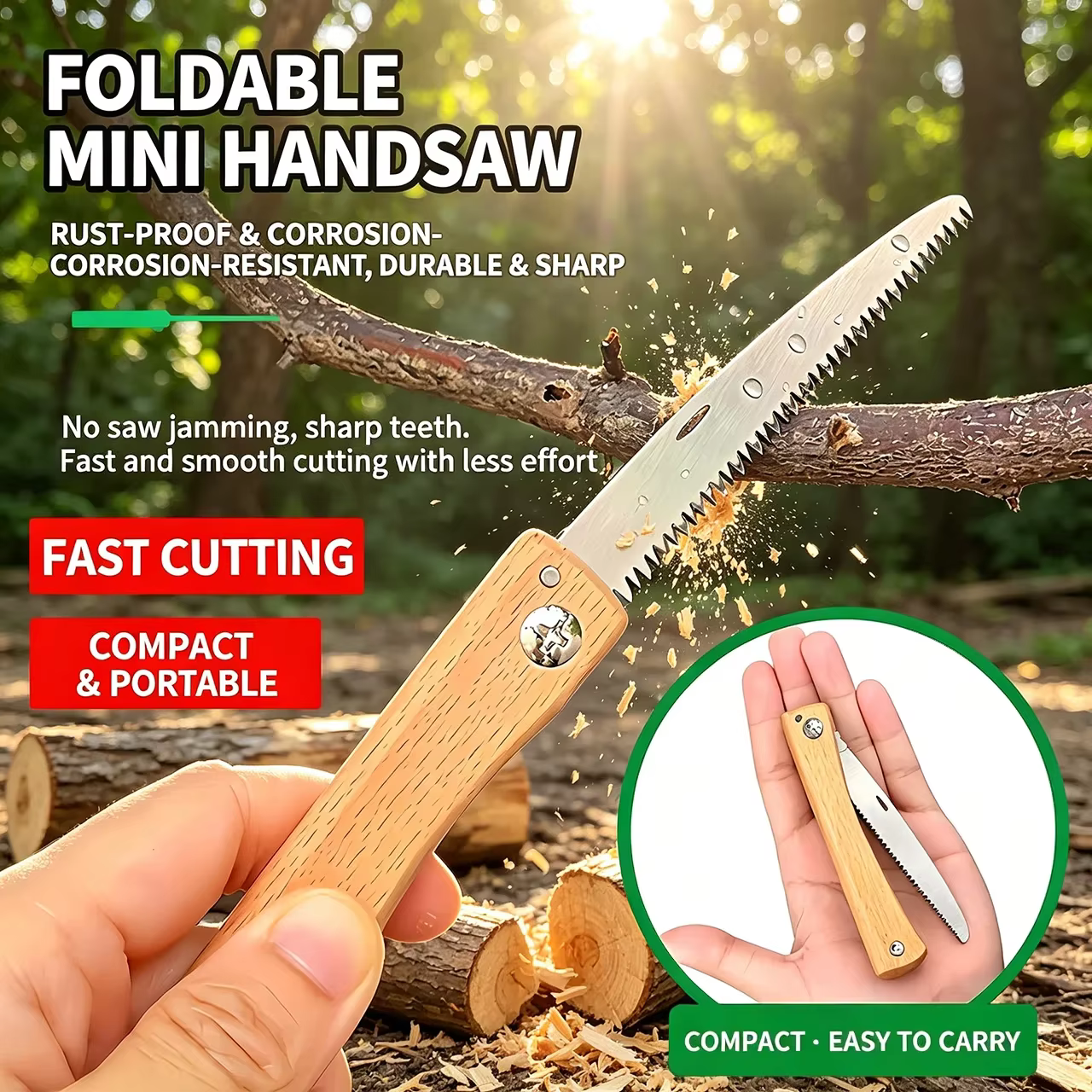Scie à main pliable miniature |   Scie à main portable pour le travail du bois |   Petit outil de ca