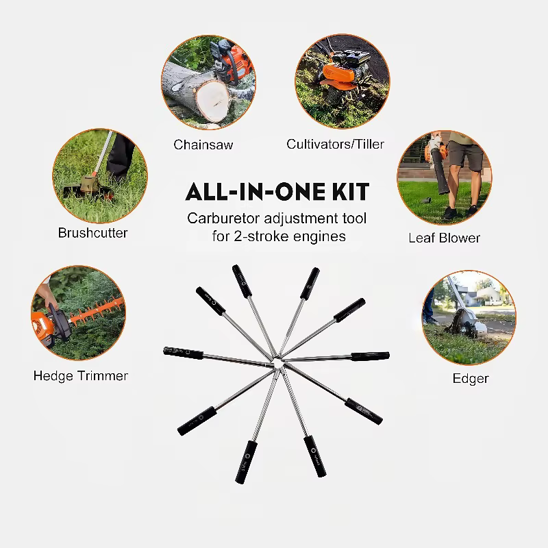 Kit d'outils de réglage du carburateur 10 pièces pour moteurs à 2 temps – Compatible avec les tronço
