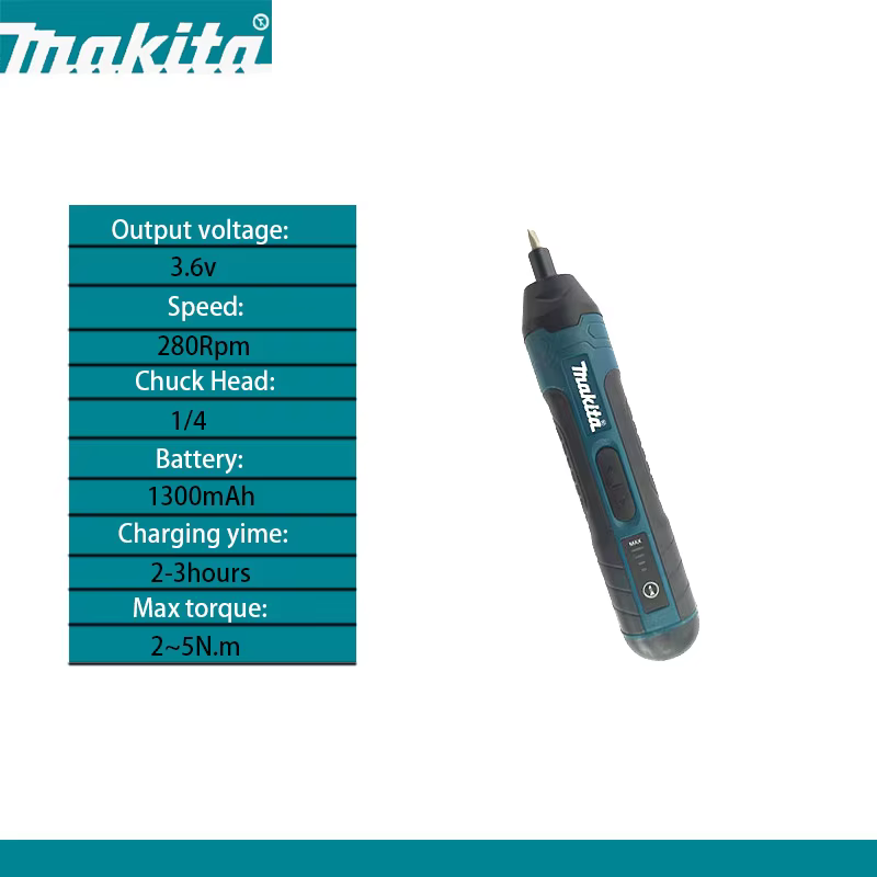 Makita Tournevis électrique sans fil - Perceuse électrique rechargeable 1300 mAh Outil de démontage 