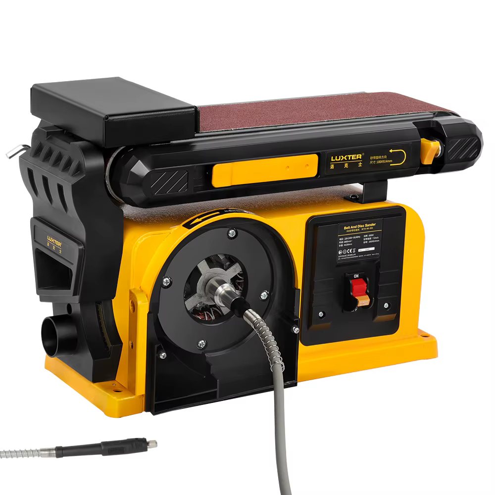 Ponceuse à bande et à disque professionnelle 650W 100x914mm avec disque de 150mm pour banc de travai