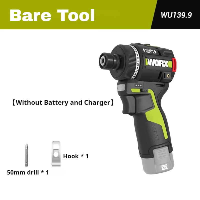 WORX WU139 tournevis sans brosse perceuse sans fil Portable 50N.m 1/4 pouces perceuse électrique 12V