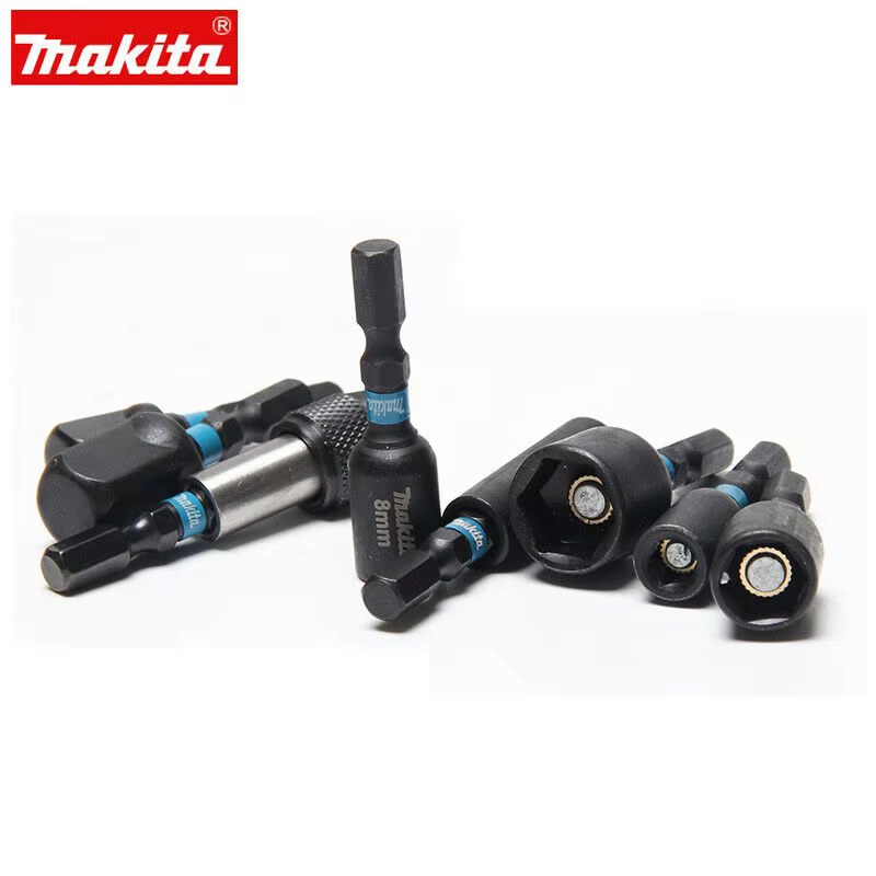 Makita Impact – jeu d'embouts à manchon magnétique série noire, douille 6mm/8mm/10mm/13mm, Extension