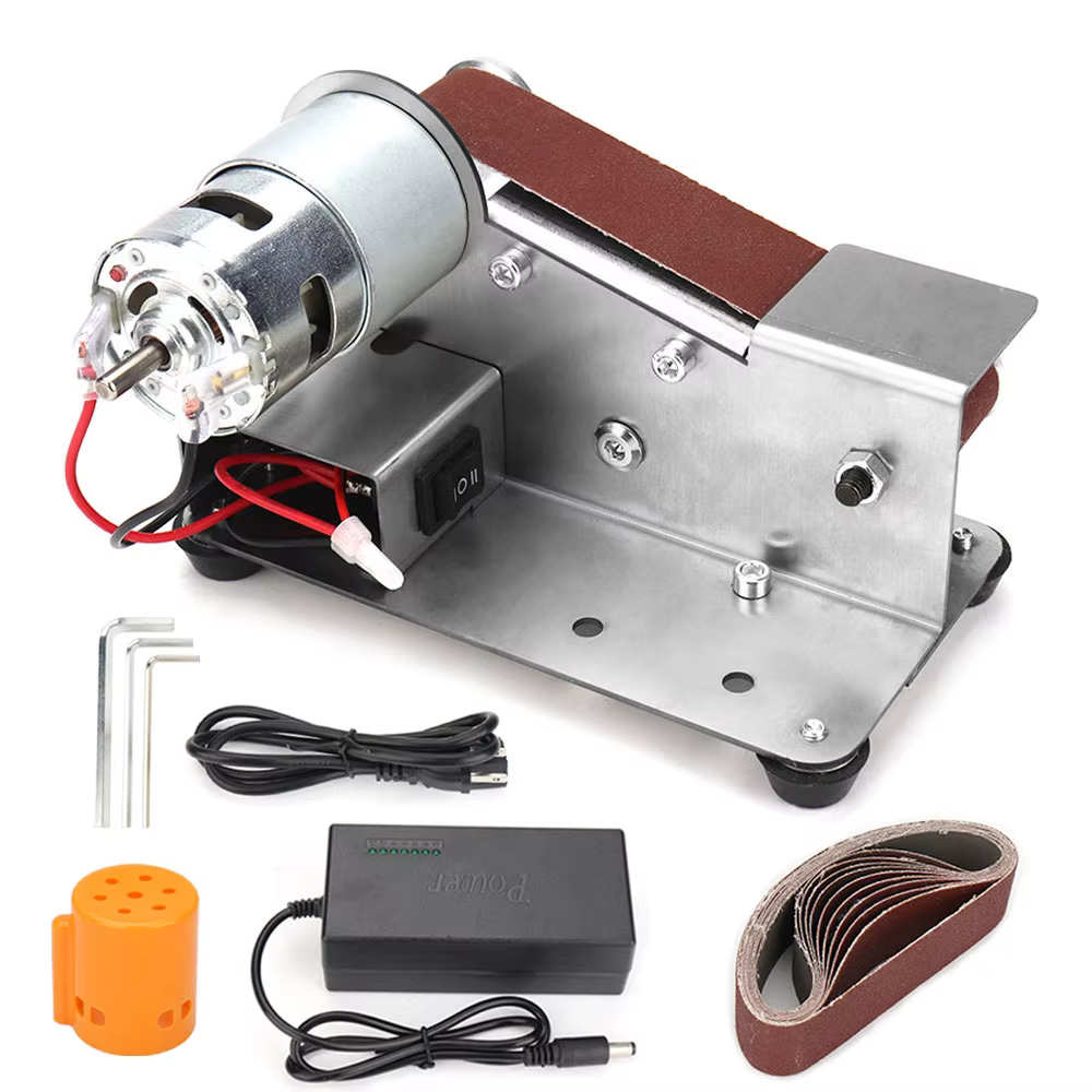 Polisseuse électrique bricolage，110/220V，mini ponceuse à bande électrique machine à affûter les bord