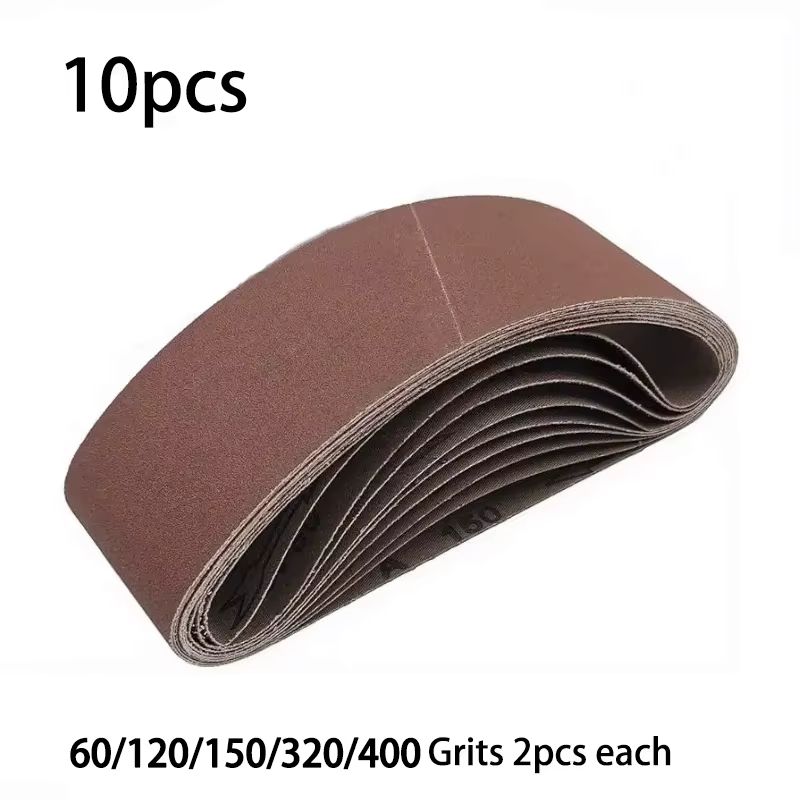 10 pièces 75x533mm bandes abrasives bandes abrasives pour 3x21 ''planseurs ponceuse à bande outils a