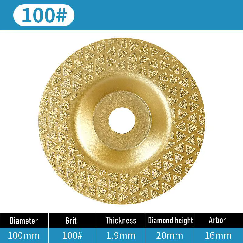 1PC 45/60/100 #   Disque de meulage diamanté brasé pour meuleuse d'angle, utilisation humide et sèch