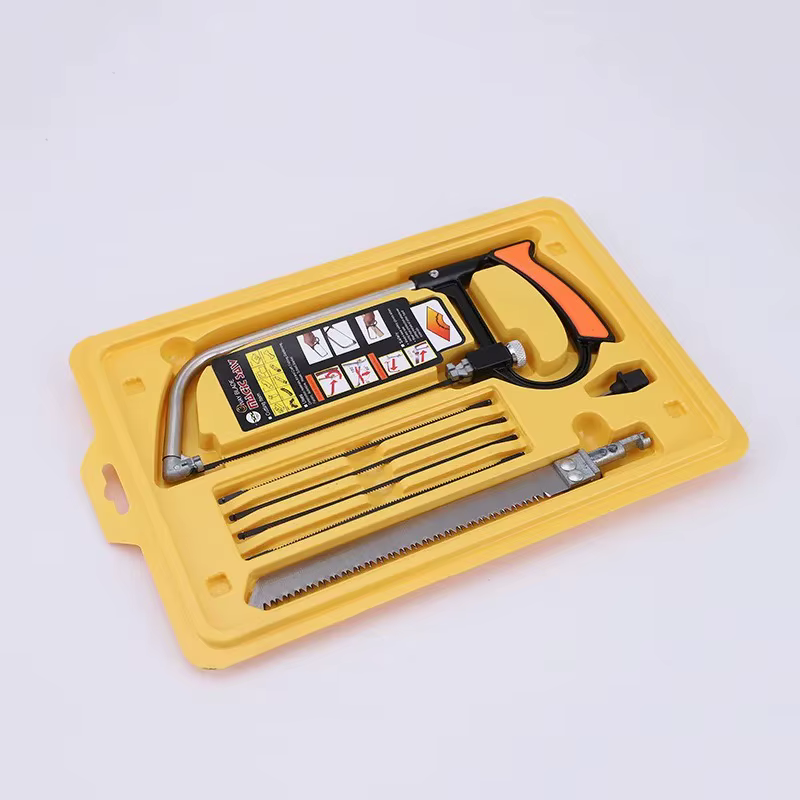 8in1 scie multi-usages main bricolage acier scie métal bois verre scie Kit 6 lames travail du bois t