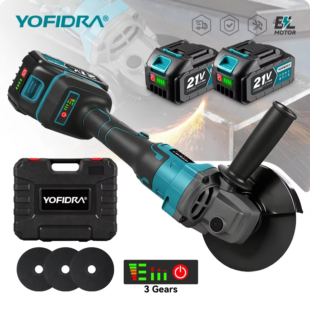 YOFIDRA 125mm M14 meuleuse d'angle sans brosse Machine de découpe meuleuse d'angle électrique sans f