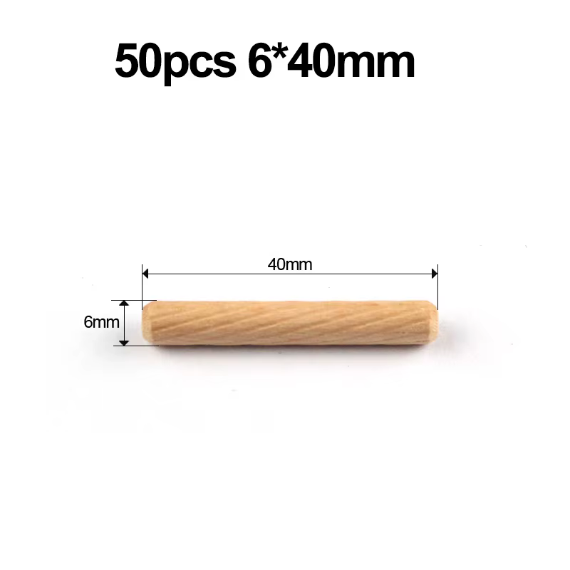 Lot de 50 goujons ronds en bois 6*40mm 8*40mm pour le bricolage de meubles et la menuiserie - Guide 