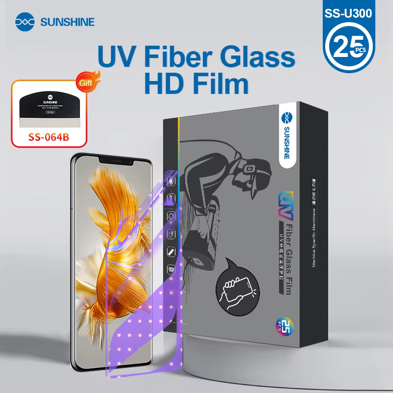 SUNSHINE 25 pièces SS-U200 SS-U300 Film de protection UV en fibre de verre HD Film de protection en