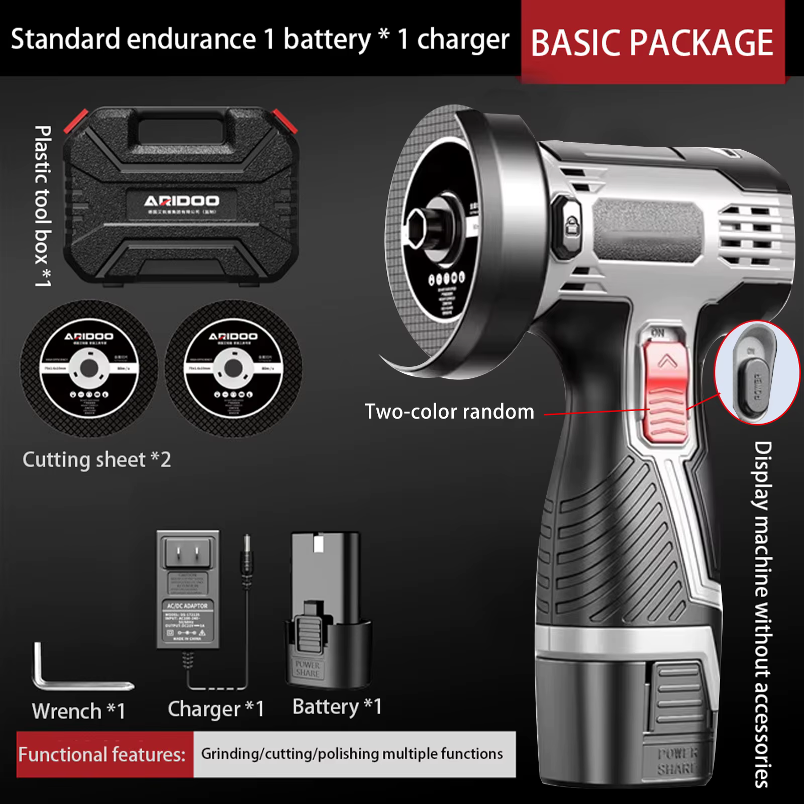 Mini meuleuse d'angle Portable 16.8V, batterie au Lithium, grande capacité, polissage, meulage, Mach