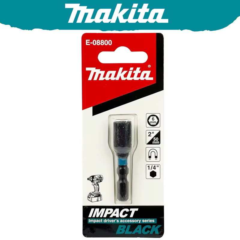 Makita Impact – série de manchons magnétiques noirs, adaptateur de poignée hexagonale, foret d'entra