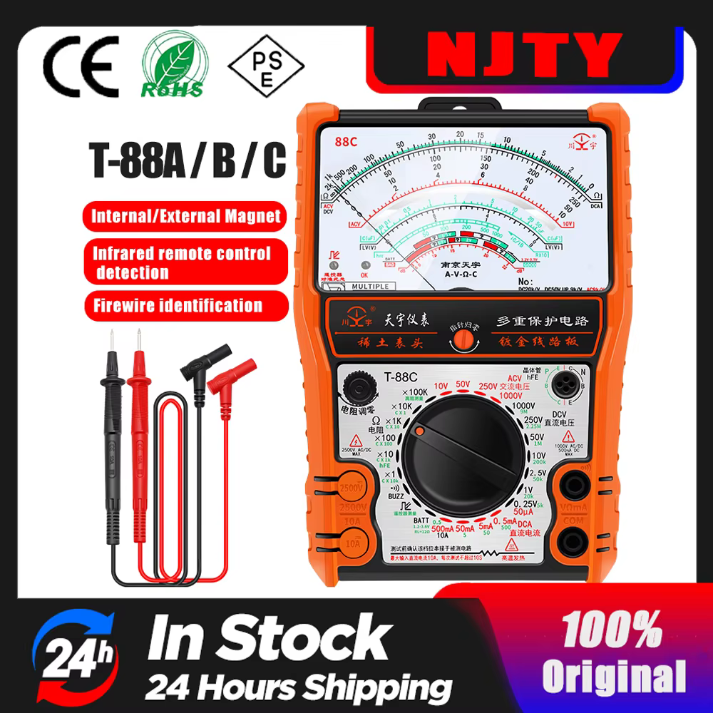 2025New pointeur multimètre T88A T88B T88C AC/DC 2500V volt-ampèremètre analogique multimètre résist