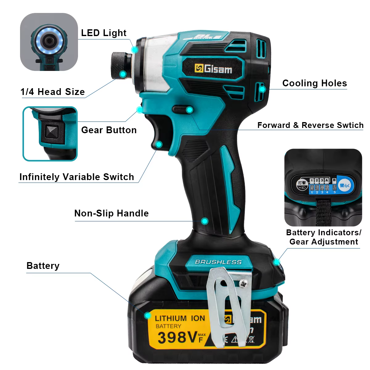 Makita – tournevis électrique sans balais 688N.m, 1/4 pouces, tournevis sans fil, perceuse électriqu